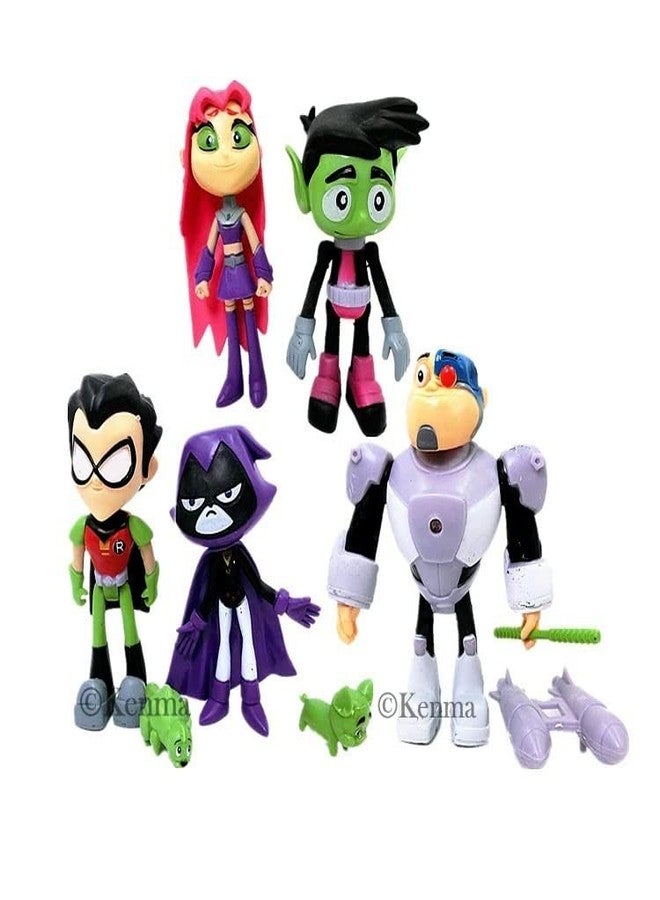 KENMA Teen Titans Beast Boy Anime Movie Steel Bones Starfire Raven Handyman Office Boy Action Figure Anime Figurine Collectible - Image 1